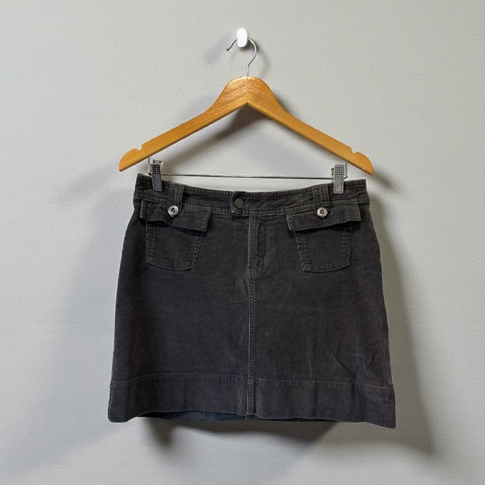 Patagonia Women's Grey Corduroy 100% Organic‎ Cotton Short Skirt Size  10